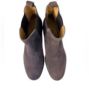 Talbots Gray Suede Chelsea Ankle Boots Lug Sole Women’s 11M